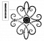 161013 Розетка кованая с центр. цветком 43x53 см (квадрат с замятыми ребрами)